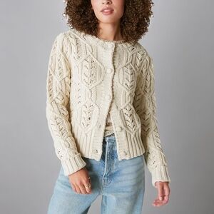 Lucky Brand Cream Knit Cardigan